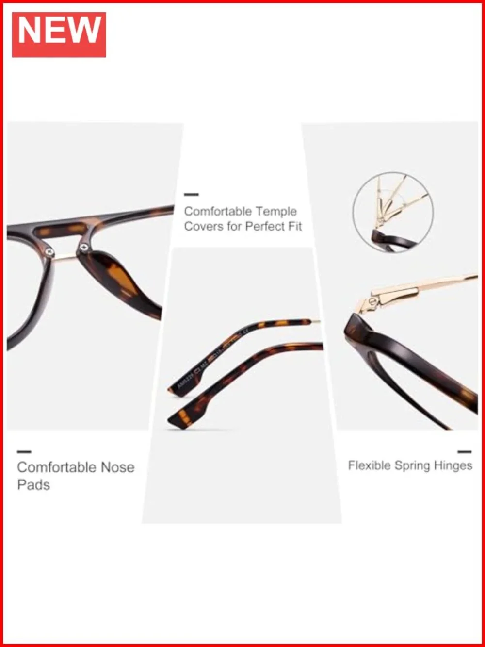 Aviator Reading Glasses with Blue Light Blocking Lens Spring Temple